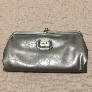 Taupe Metallic Folding Clutch/Wallet